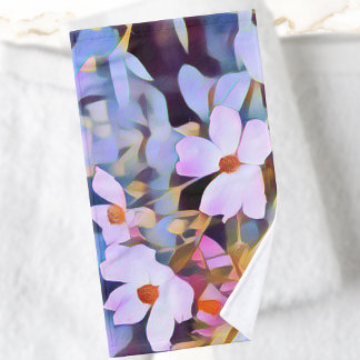 Purple Pink Blue Beautiful Floral Hand Towel