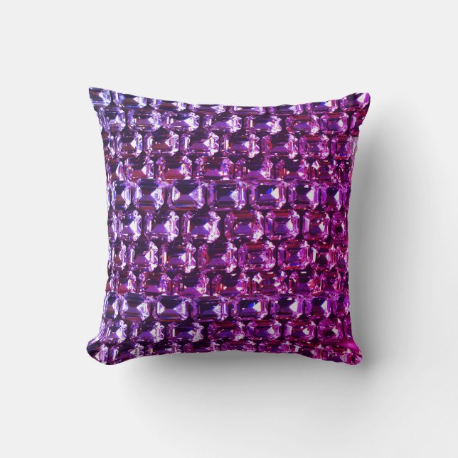Purple Pink blue diamonds, purple gemstone Cushion (Front)