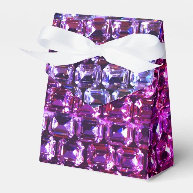 Purple Pink blue diamonds, purple gemstone Favour Box (Front Side)