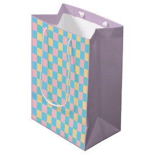 Purple Pink Blue Green Yellow Elegant Template Medium Gift Bag
