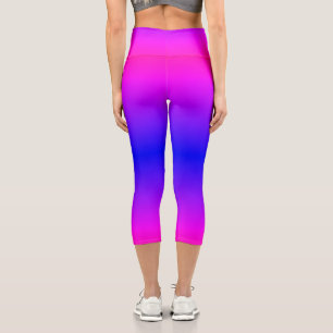 Purple Pink Blue Neon Gradient Ombre Leggings