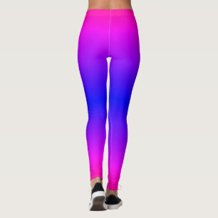 Purple Pink Blue Neon Leggings Gradient Party