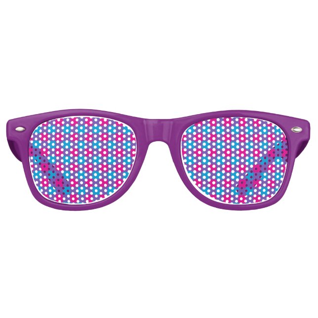 Purple Pink Blue Plaid Seamless Pattern Retro Sunglasses (Front)