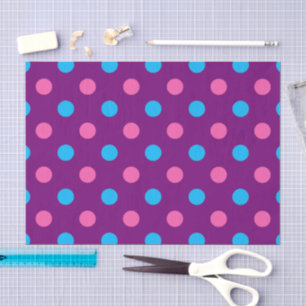 Purple Pink Blue Polka Dot Pattern Tissue Paper
