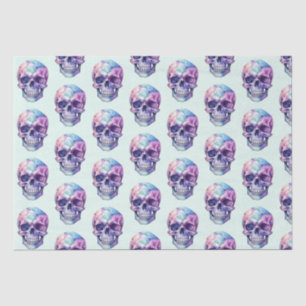 Purple Pink Blue Skull Light Green Halloween Tissue Paper