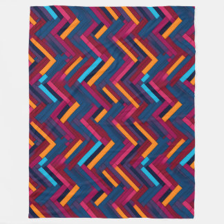 Purple,Pink,Blue Zig Zag Pattern Fleece Blanket