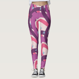 Purple Pink Bohemian Rainbow Personalized mama Leggings