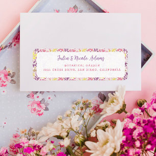 Purple Pink Bow Wildflowers Blooms Baby Shower
