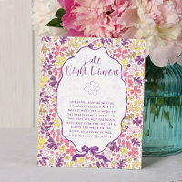 Purple Pink Bow Wildflowers Blooms Baby Shower
