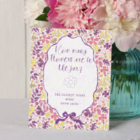 Purple Pink Bow Wildflowers Blooms Baby Shower