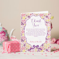 Purple Pink Bow Wildflowers Blooms Baby Shower