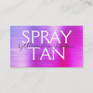 Purple Pink Brushed Metal Spray Tan Business Card
