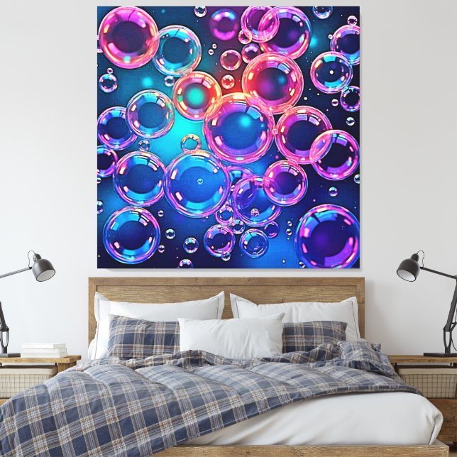 Purple Pink Bubble Magic Canvas Print (Insitu(Bedroom))