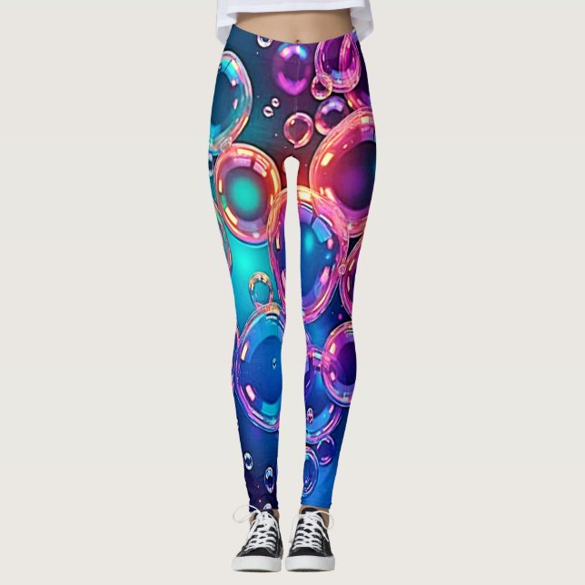 Purple Pink Bubble Magic Leggings (Front)