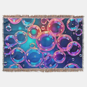 Purple Pink Bubble Magic Throw Blanket