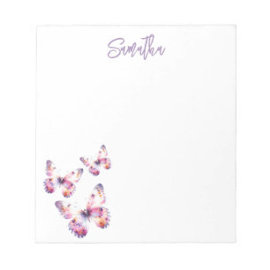 Purple & Pink Butterflies Custom Notepads