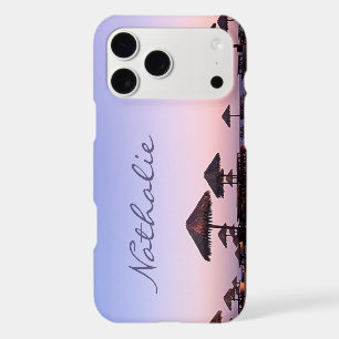 Purple Pink California Beach Sunset Custom Name