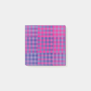 Purple Pink Chequered Patchwork Pattern Post-it Notes