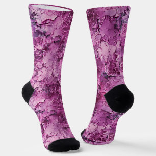 Purple-Pink Cracked Textures Socks