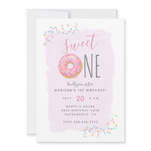 Purple | Pink Doughnut Sprinkle Sweet 1st Birthday