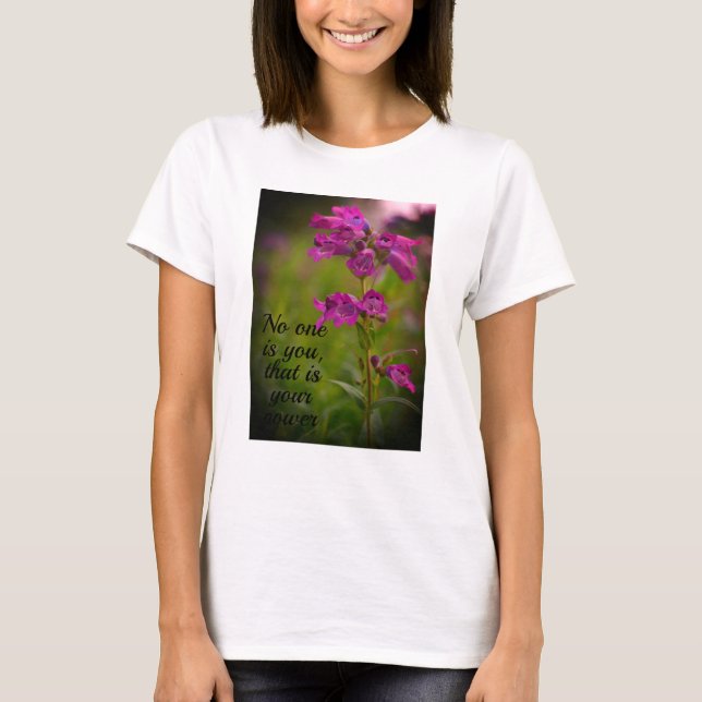 Purple Pink Dragonmouth Flower Motivational T-Shirt (Front)