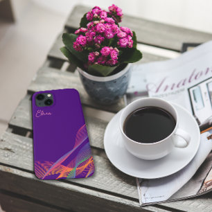 Purple pink elegant colourful wavy  iPhone 13 case