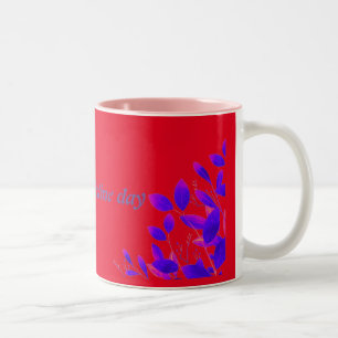 purple pink elegant floral pattern Two-Tone coffee mug