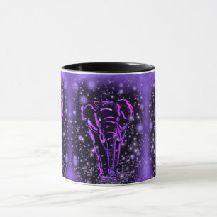 Purple Pink Elephant Coffee Mug In Starry Night