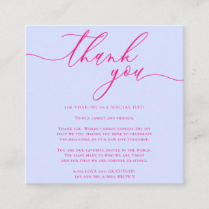 Purple Pink Essential Custom Photo Thank You Enclosure Card