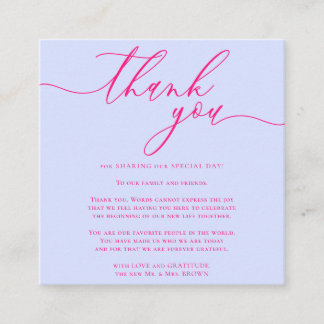 Purple Pink Essential Custom Photo Thank You Enclosure Card
