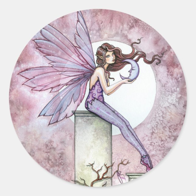 Purple Pink Fairy with Moon Stickers (Front)