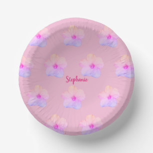 Purple Pink Floral Birthday Bridal Shower Wedding  Paper Plate