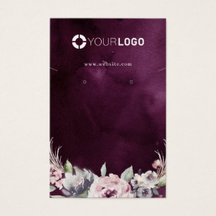 Purple pink floral custom logo earring display