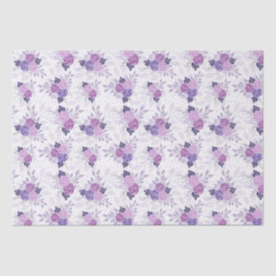Purple Pink Floral Elegant Feminine Flowers Tissue Paper