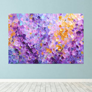 Purple Pink Floral Garden Abstract Wall Art