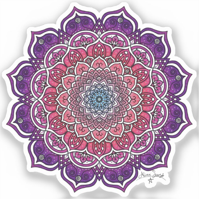 Purple-Pink Floral Mandala (Front)