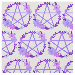 Purple Pink Floral Pentacles Cheeky Witch® Fabric