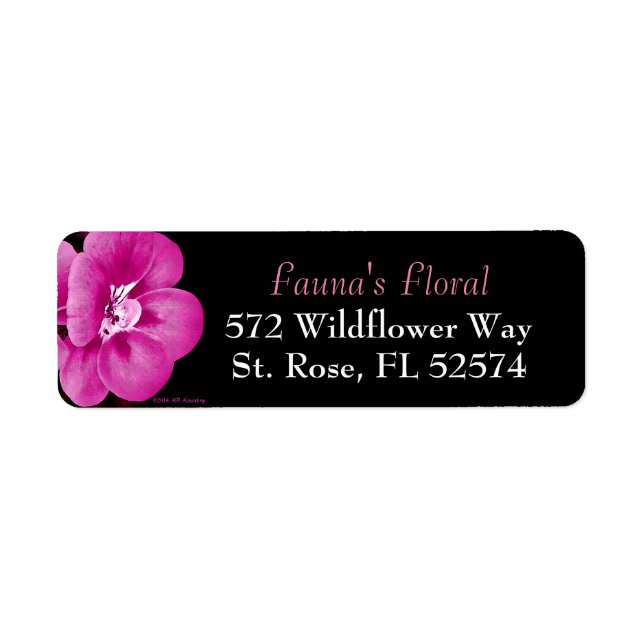 Purple Pink Floral Return Address Labels (Front)