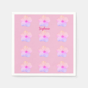 Purple Pink Floral Wedding Bridal Shower Birthday Napkin