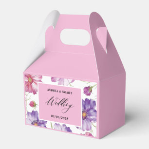  Purple Pink Floral Wedding  Favour Box
