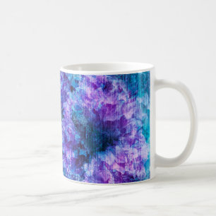 Purple pink flower pattern digital design art coffee mug
