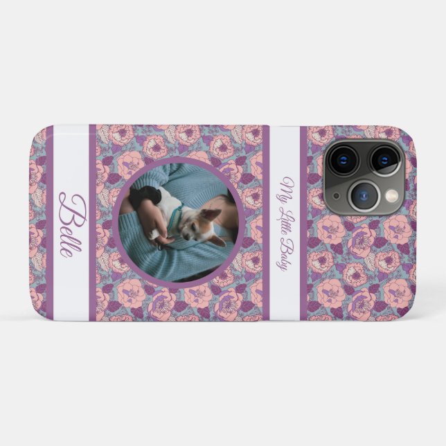 Purple Pink Flowers & banners with name/phrase  Case-Mate iPhone Case (Back (Horizontal))