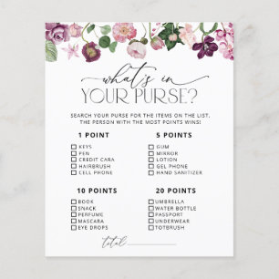 Purple & Pink Flowers What's In Your Purse Game