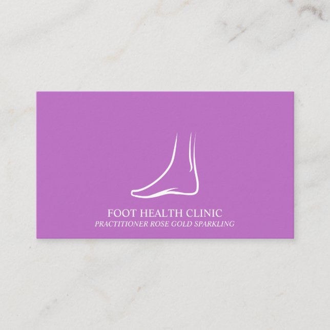 Purple Pink Foot Cares Podiatry Practioner Doctor Business Card (Front)