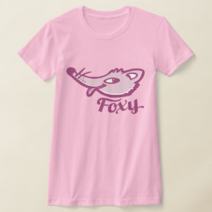 purple pink foxy fox ladies t-shirt