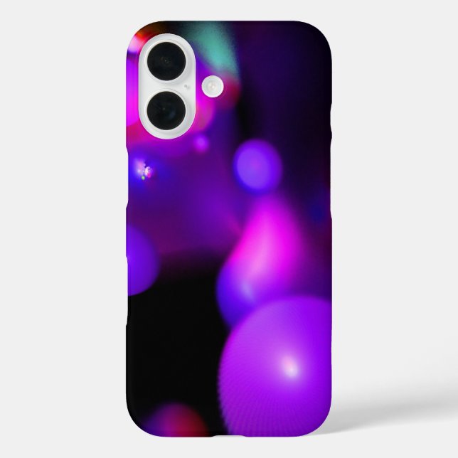 PURPLE PINK FUCHSIA FRACTAL BUBBLES IN BLACK Case-Mate iPhone CASE (Back)