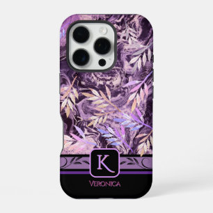 Purple Pink Gemstone Trendy Monogram iPhone Case