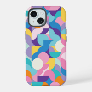 Purple & Pink Geometric Pattern iPhone 15 Case