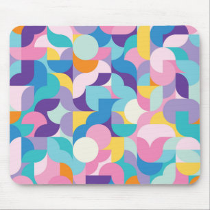 Purple & Pink Geometric Pattern Mouse Mat