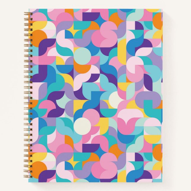 Purple & Pink Geometric Pattern Notebook (Front)